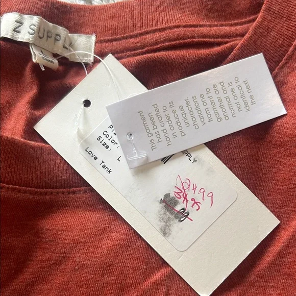 Z Supply Rust Love Graphic Muscle Tee - Picture 3 of 5